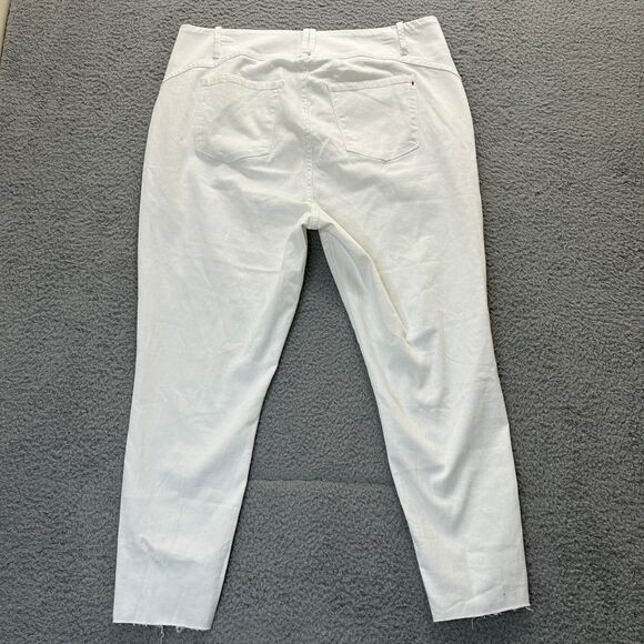 YSJ Jeans Womens 20W Ivory Queen Ankle Skinny Denim Raw Hem Stretch - Picture 11 of 13